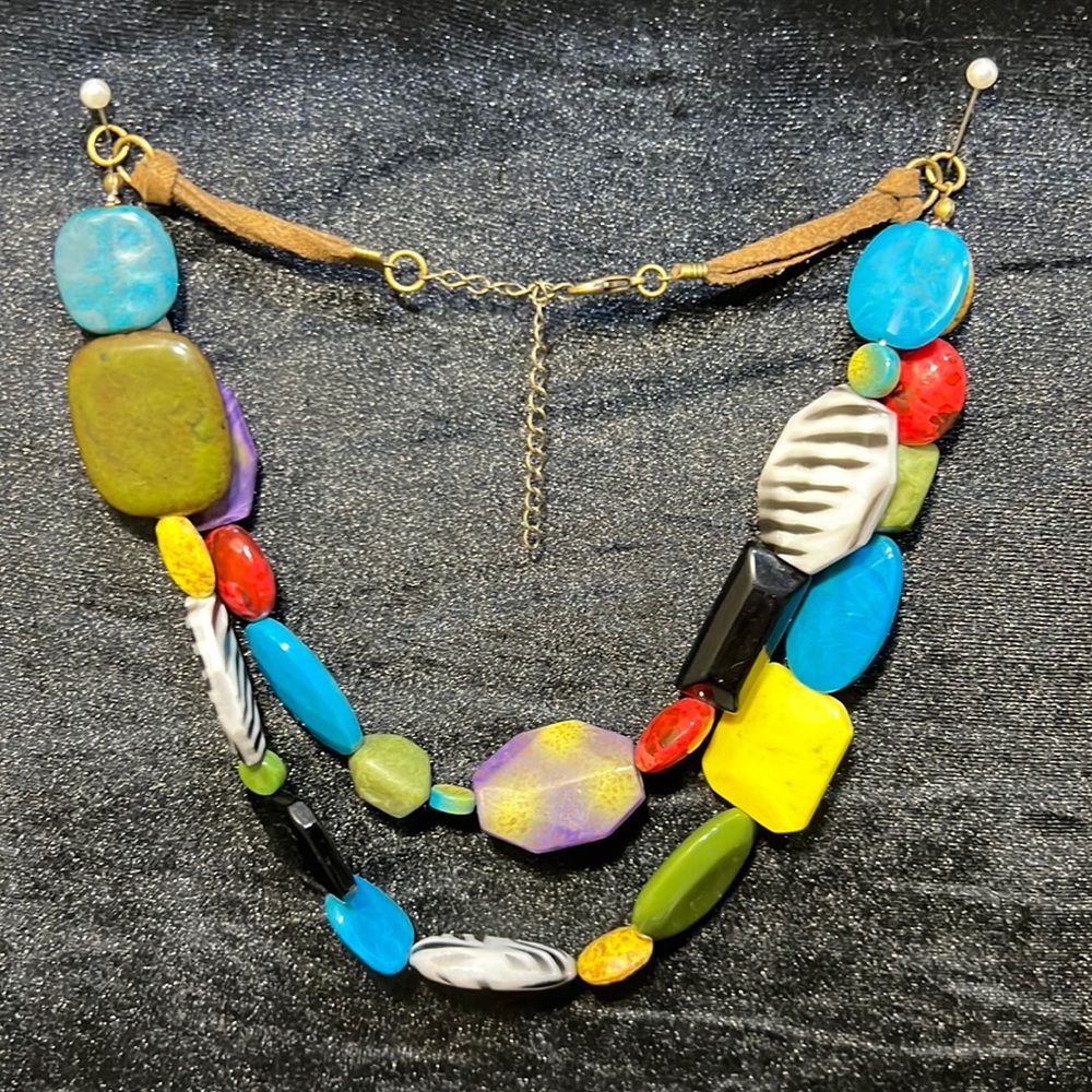 Vintage Multi colored enamel necklace